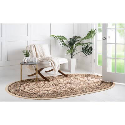 McLaren Floral Ivory Area Rug Andover Mills Rug Size Oval 7'11 RA_YHYRBJPK
