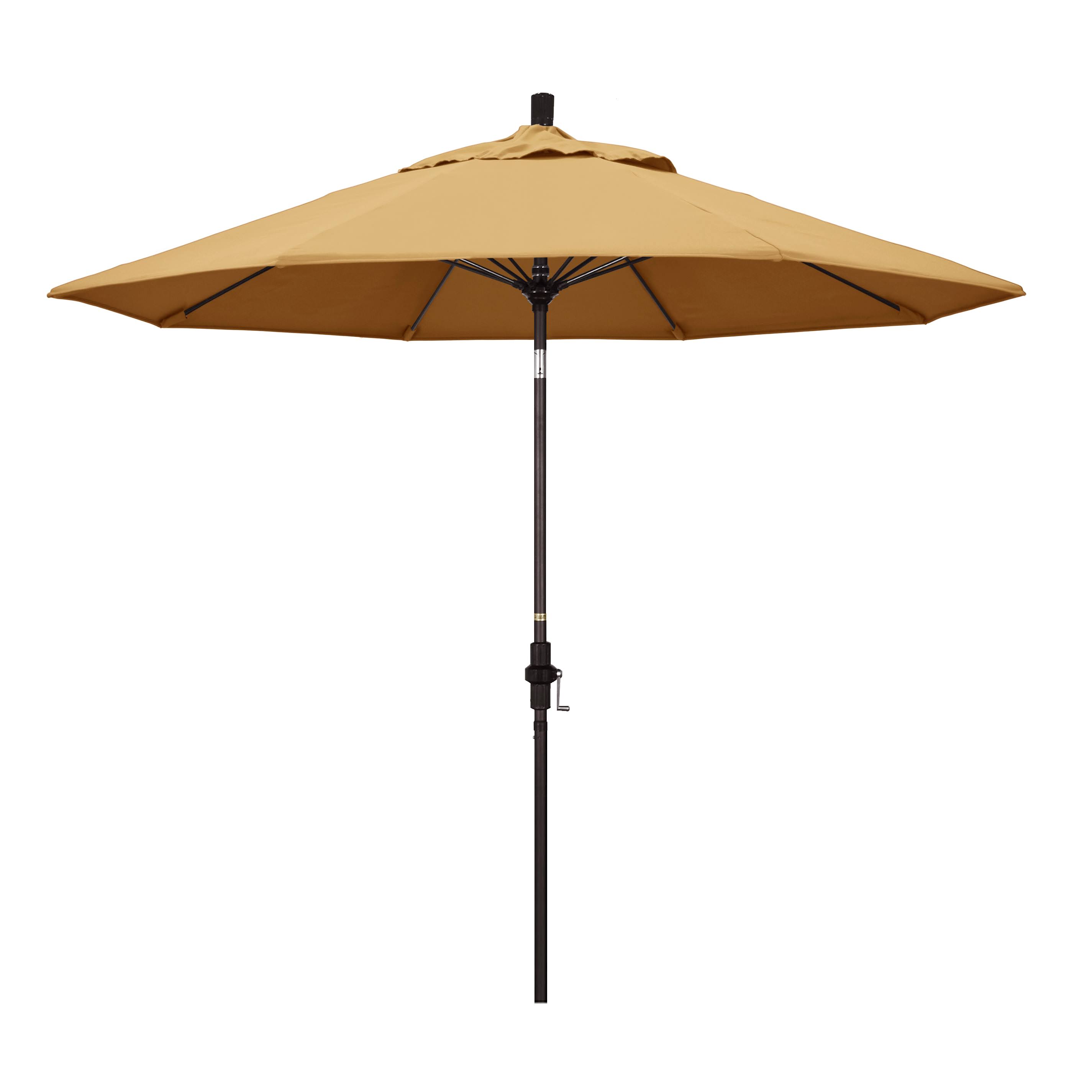 California Umbrella 9 Feet Fiberglass Market Umbrella Collar Tilt Bronze/Sunbrella/Wheat 0E_DNWSADCU