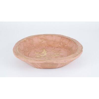 Bloomsbury Market Painted Round Rustic Wooden Dough Decorative Bowl Color Pink Passion 4Z_SYTB9DFD