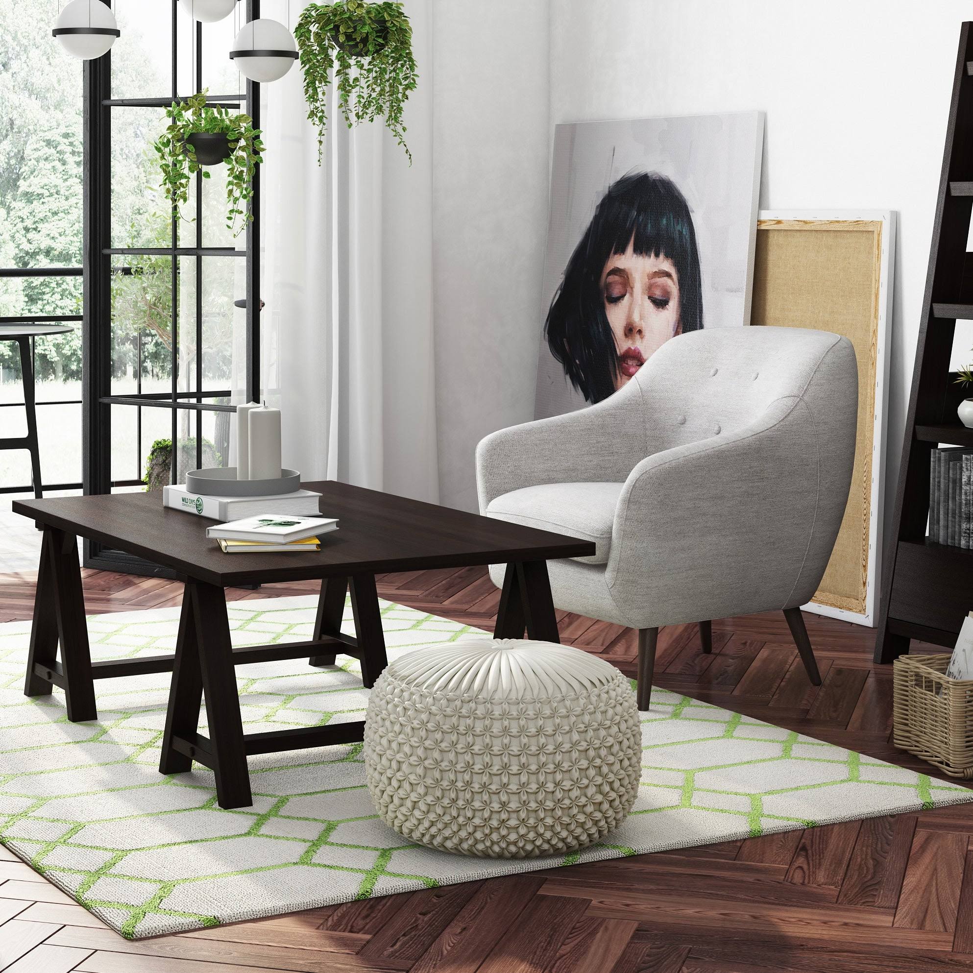Wyndenhall Vanessa Transitional Round Pouf Velvet - Cream LO_NDLUV3KA