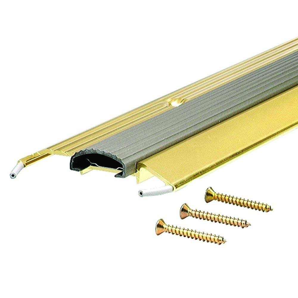 M-D Building Products Deluxe Low 3-3/4 in. x 88 in. Brite Gold Aluminum Threshold with Vinyl Seal 4E_TBTN0LGN