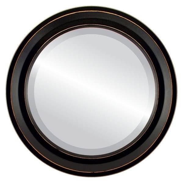 Newport Framed Round Mirror in Rubbed Black (21x21) JM_6W82XVY8