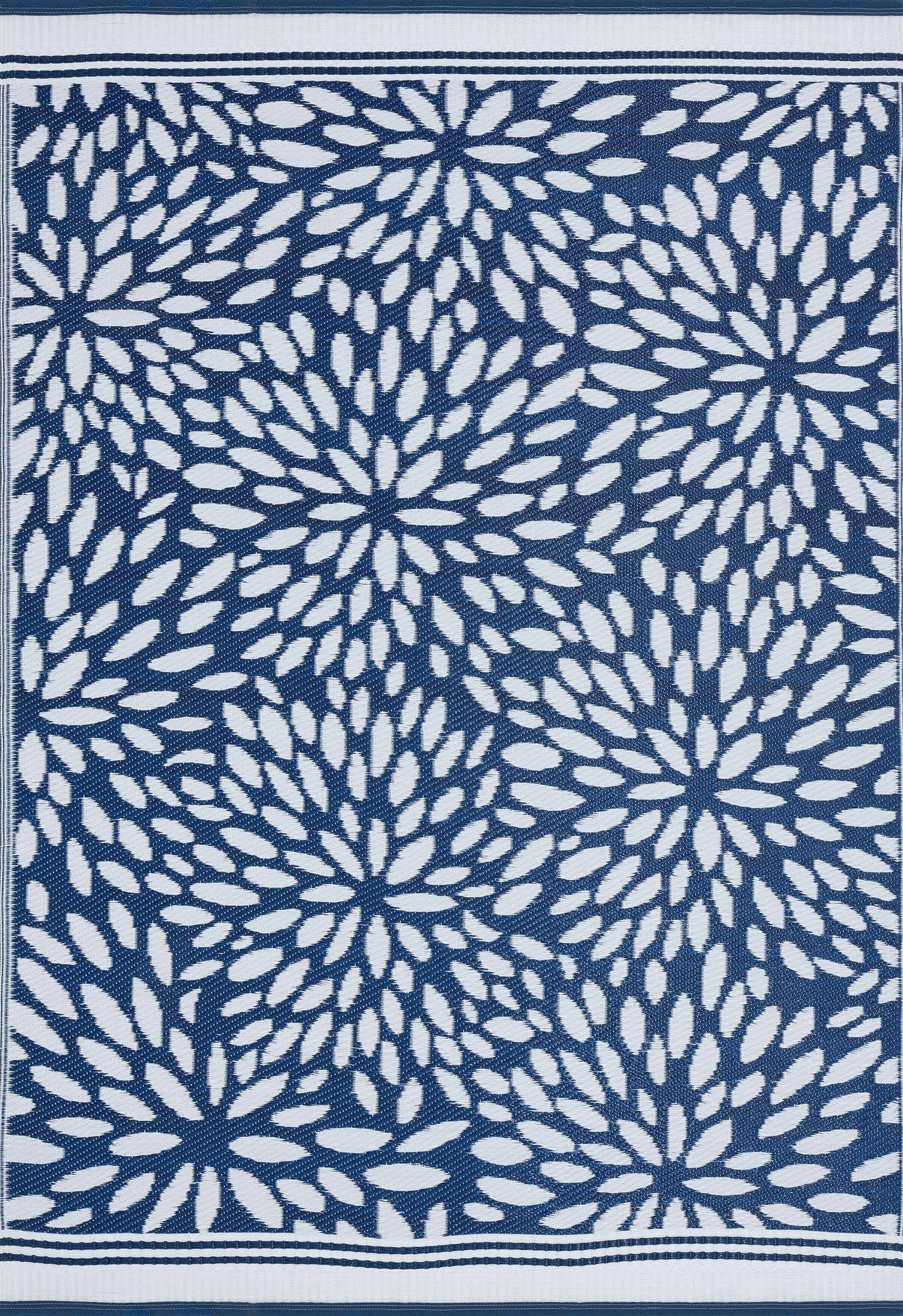 Tayse Sunset Area Rug Sun1102 Transitional Navy Petals Bulbs 3' 9 I2_PV8C0XW3