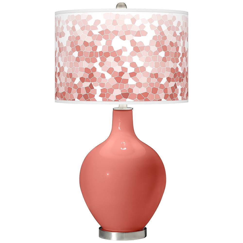 Color + Plus Coral Reef Mosaic Giclee OVO Table Lamp FA_0GX1QYEL