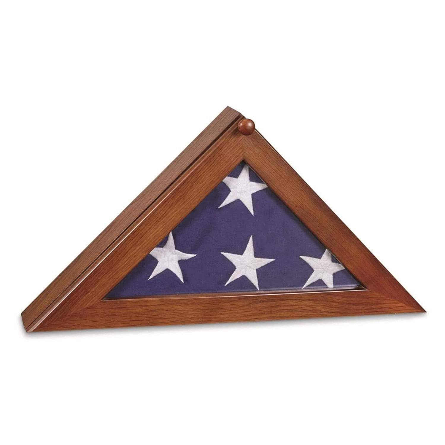 CASTLECREEK Wood American Veteran Burial Flag Triangle Display Case, Walnut, Brown 9P_EMYKKNOZ