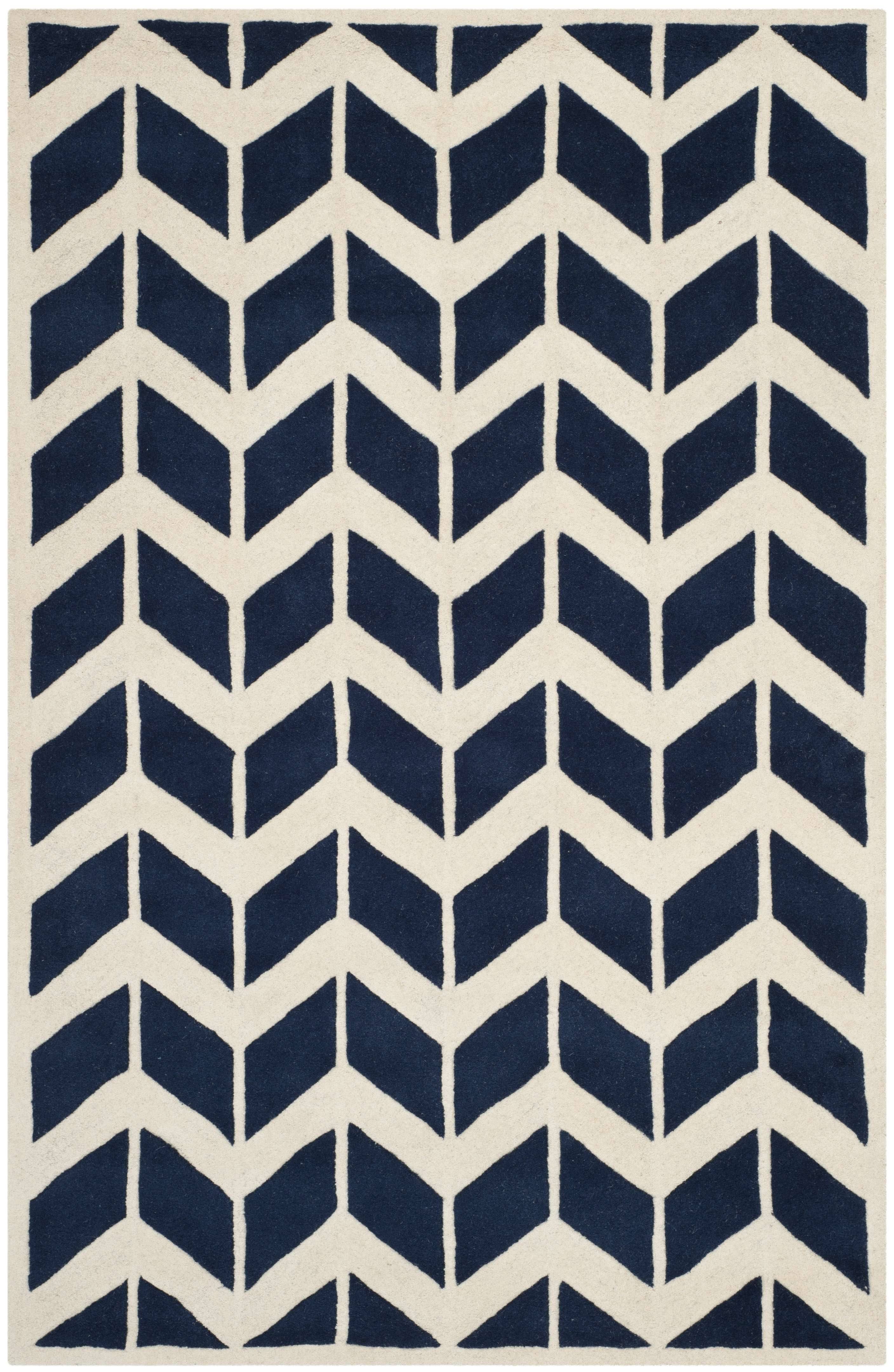 Safavieh 5' x 8' Chatham CHT746C Dark Blue / Ivory Rug HP_UWUTPYJ9