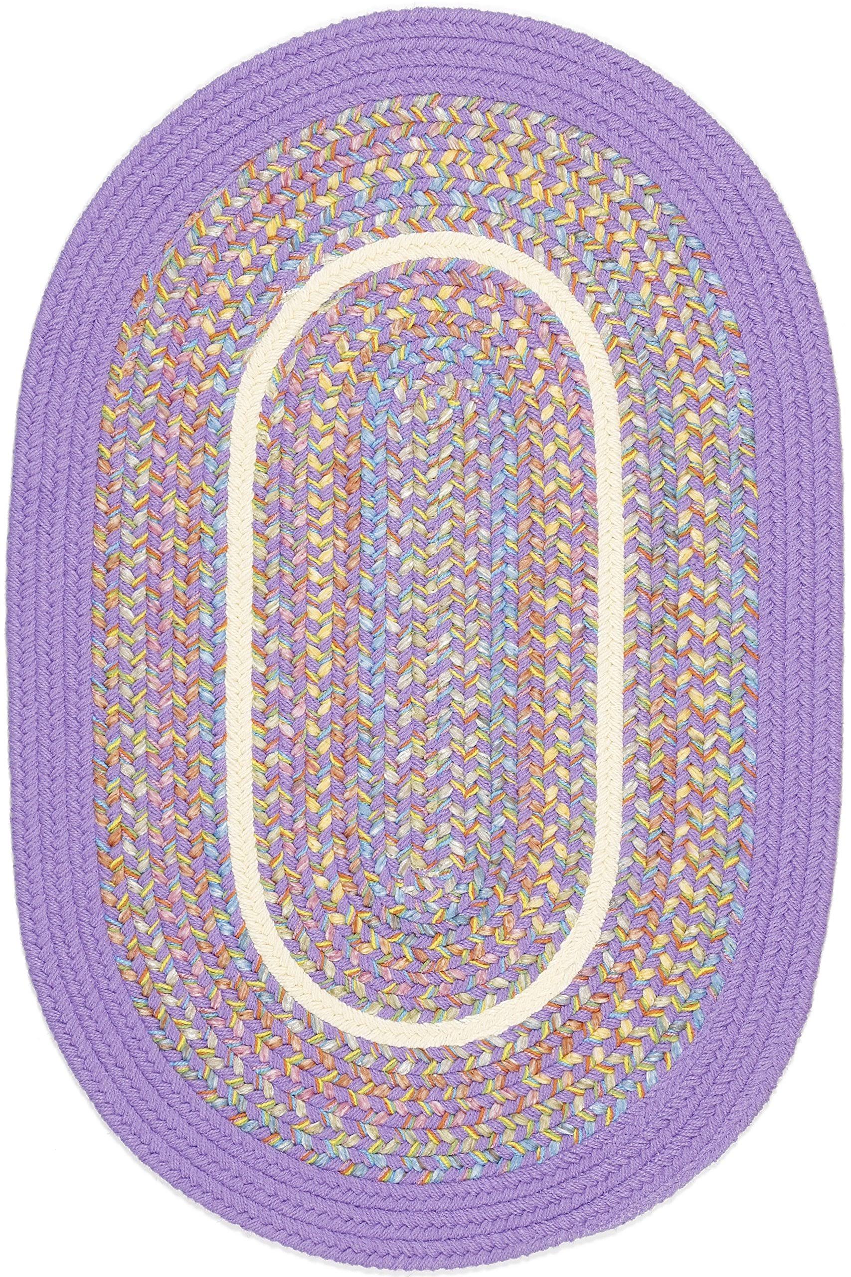 Rhody Rug Kid's Place Indoor/Outdoor Braided Rug - Violet 2' x 3' Oval FZ_NSRD6XTY