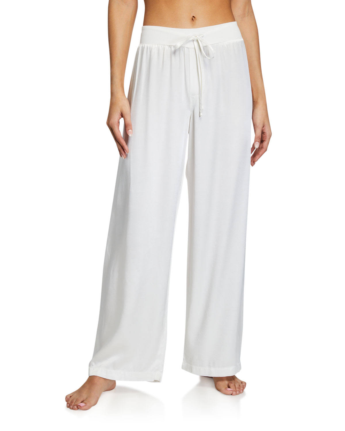 PJ Harlow Jolie Satin Pant - Pearl - Xs OJ_ITWAP6KM