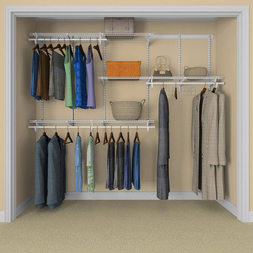 Closetmaid ShelfTrack 12 in. D x 96 in. W x 84 in. H White Wire Reach in Closet Kit with Hooks ZO_VLBOV1NO
