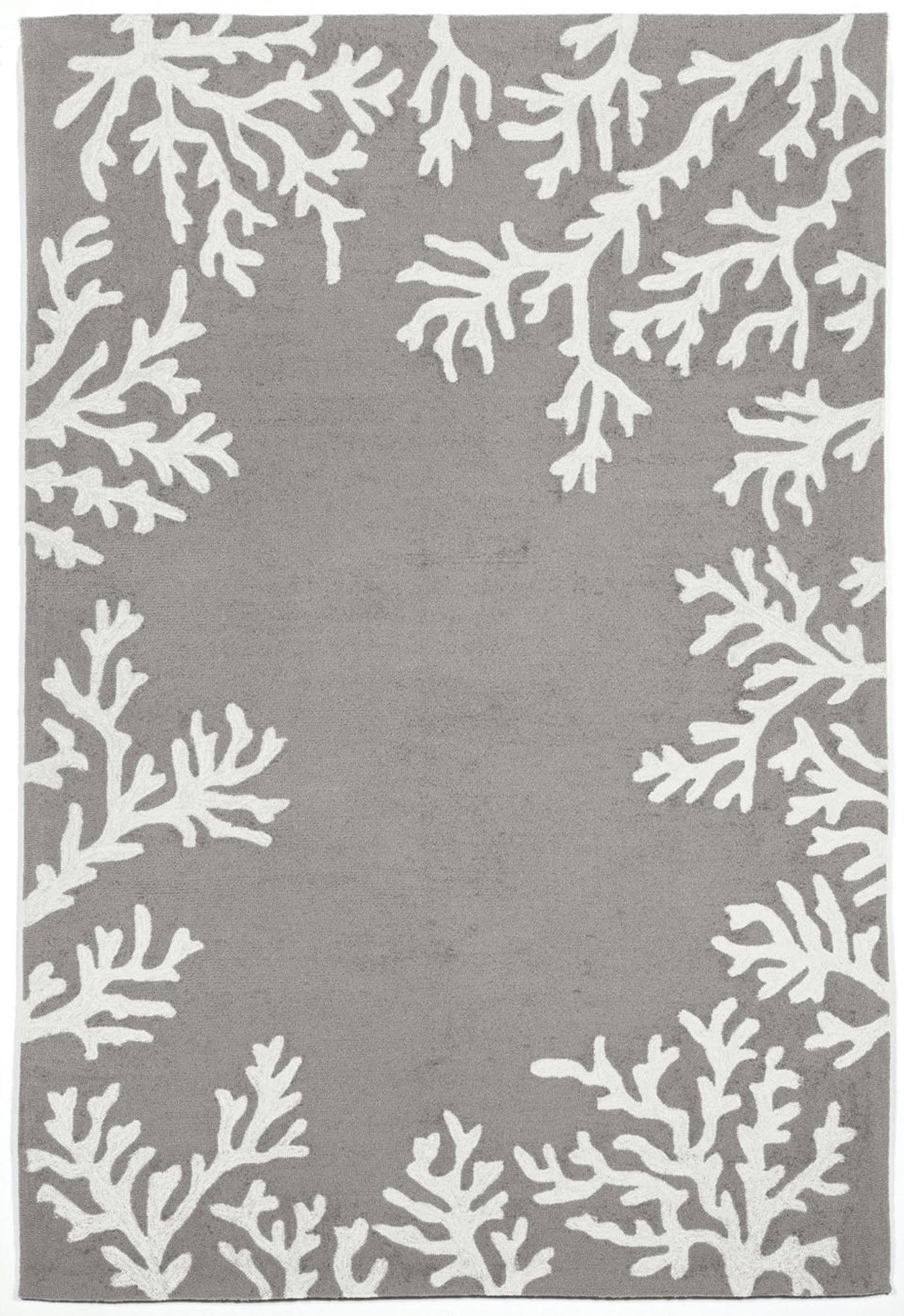 Liora Manne Capri Coral Border Indoor/Outdoor Rug Silver 42 SY_VC8T1NMG