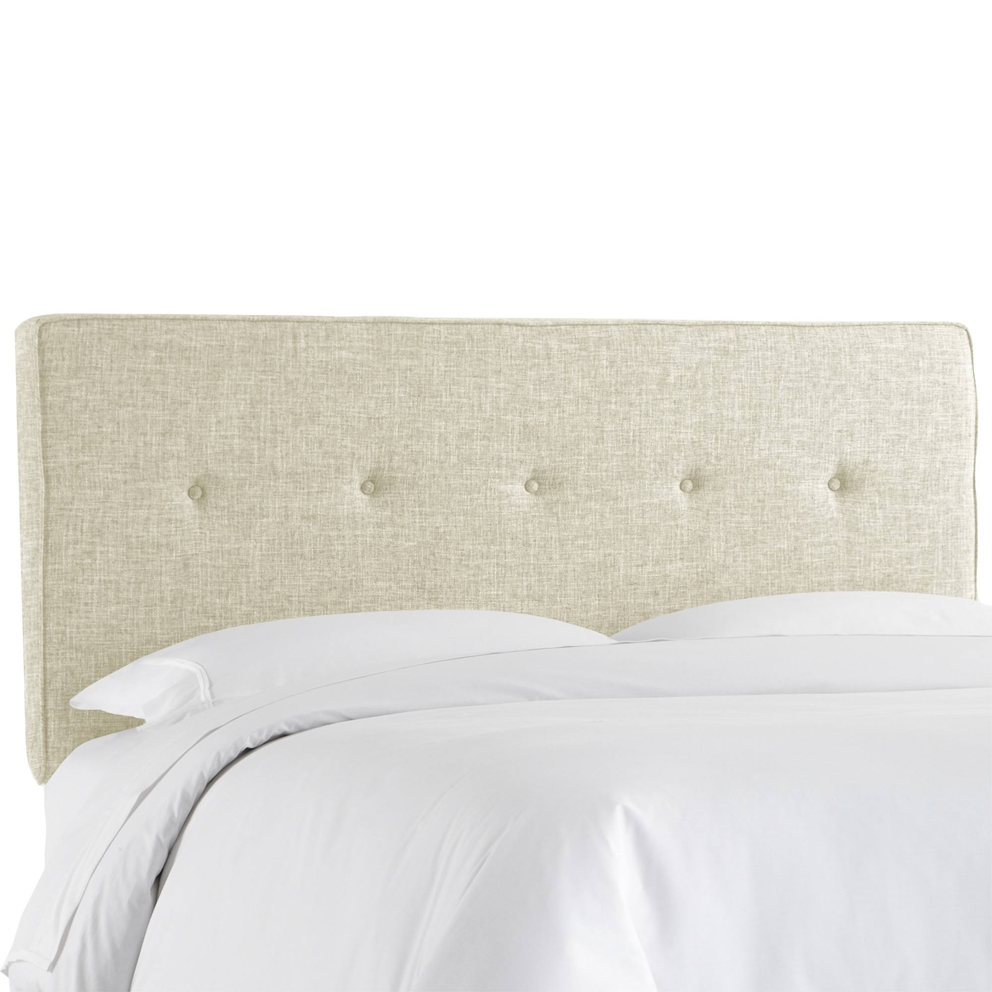 Five Button Headboard Twin Vanilla White Skyline Furniture BW_JIOLBZBA