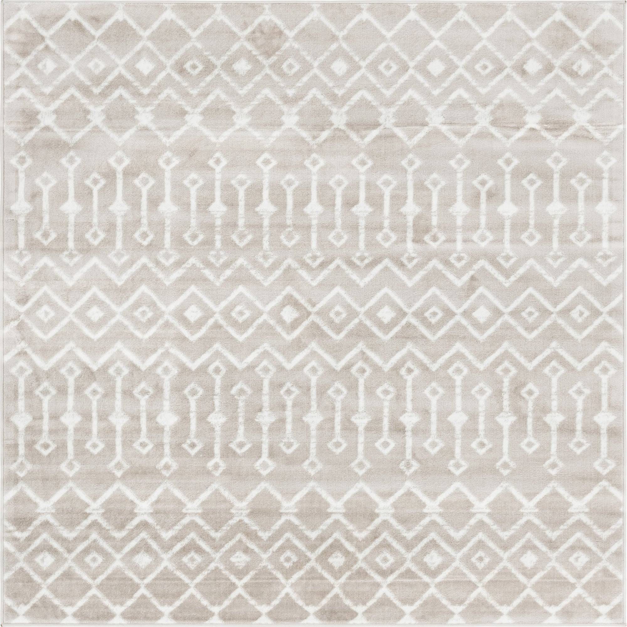 Unique Loom 3147568 6 x 6 ft. Moroccan Trellis Square Rug Beige C9_HQAXY3NO