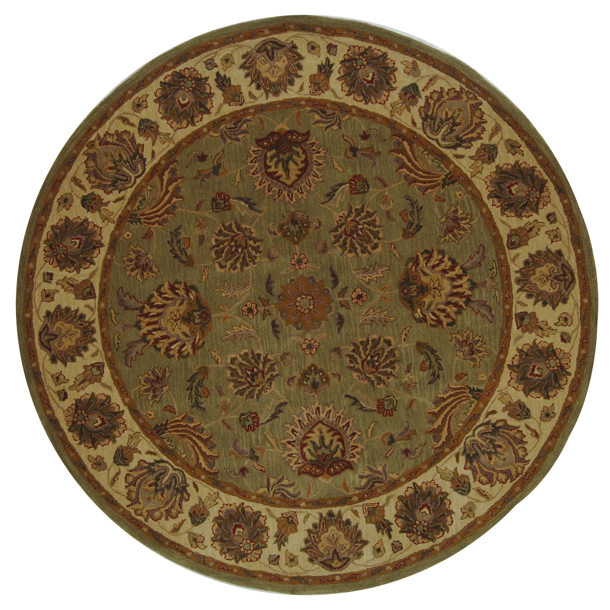 Safavieh Heritage HG343A Green / Gold Rug 6' x 6' Round 6E_HKL85HRZ
