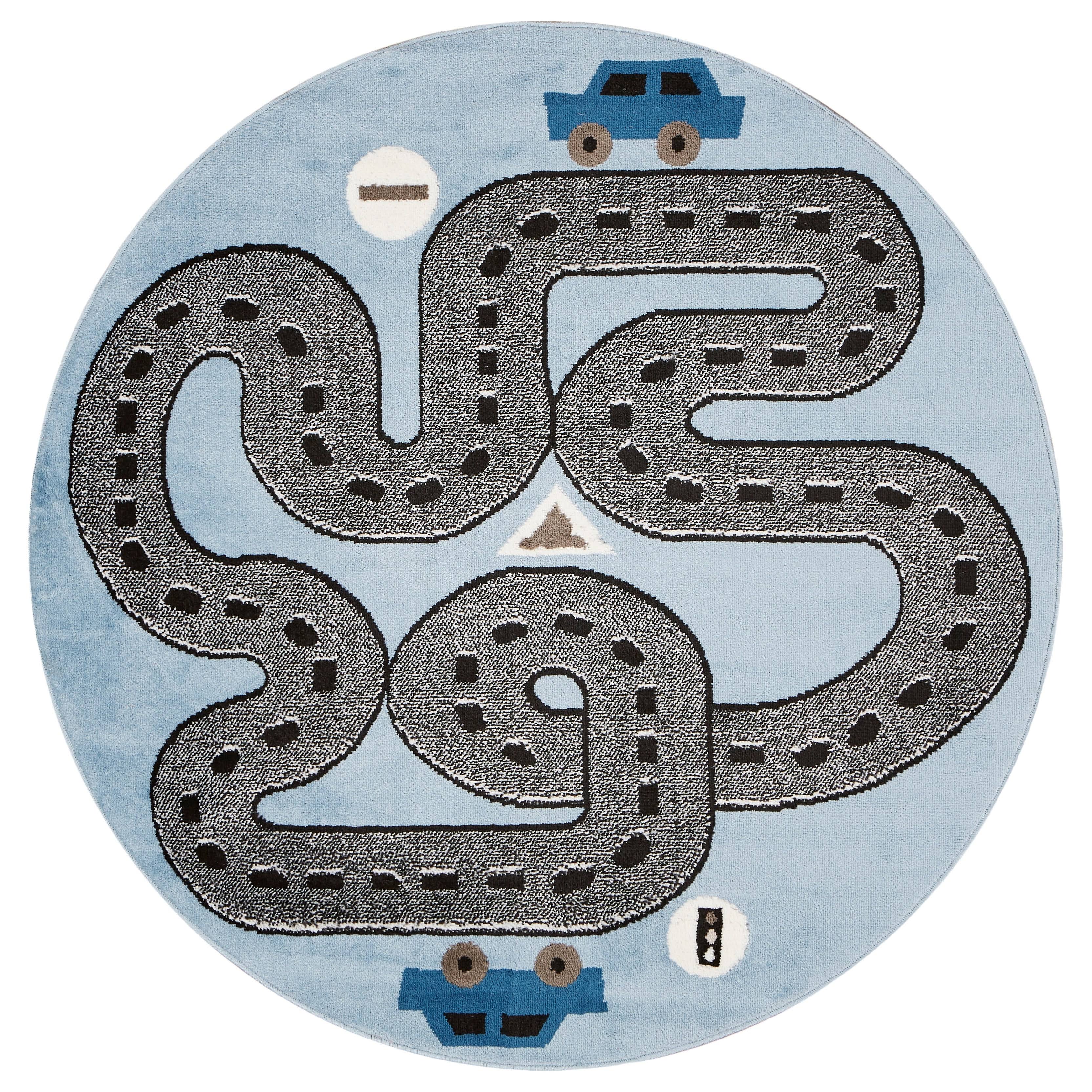 LR Home Whimsical Round Area Rug, 4'8 6O_RUF6MMBA
