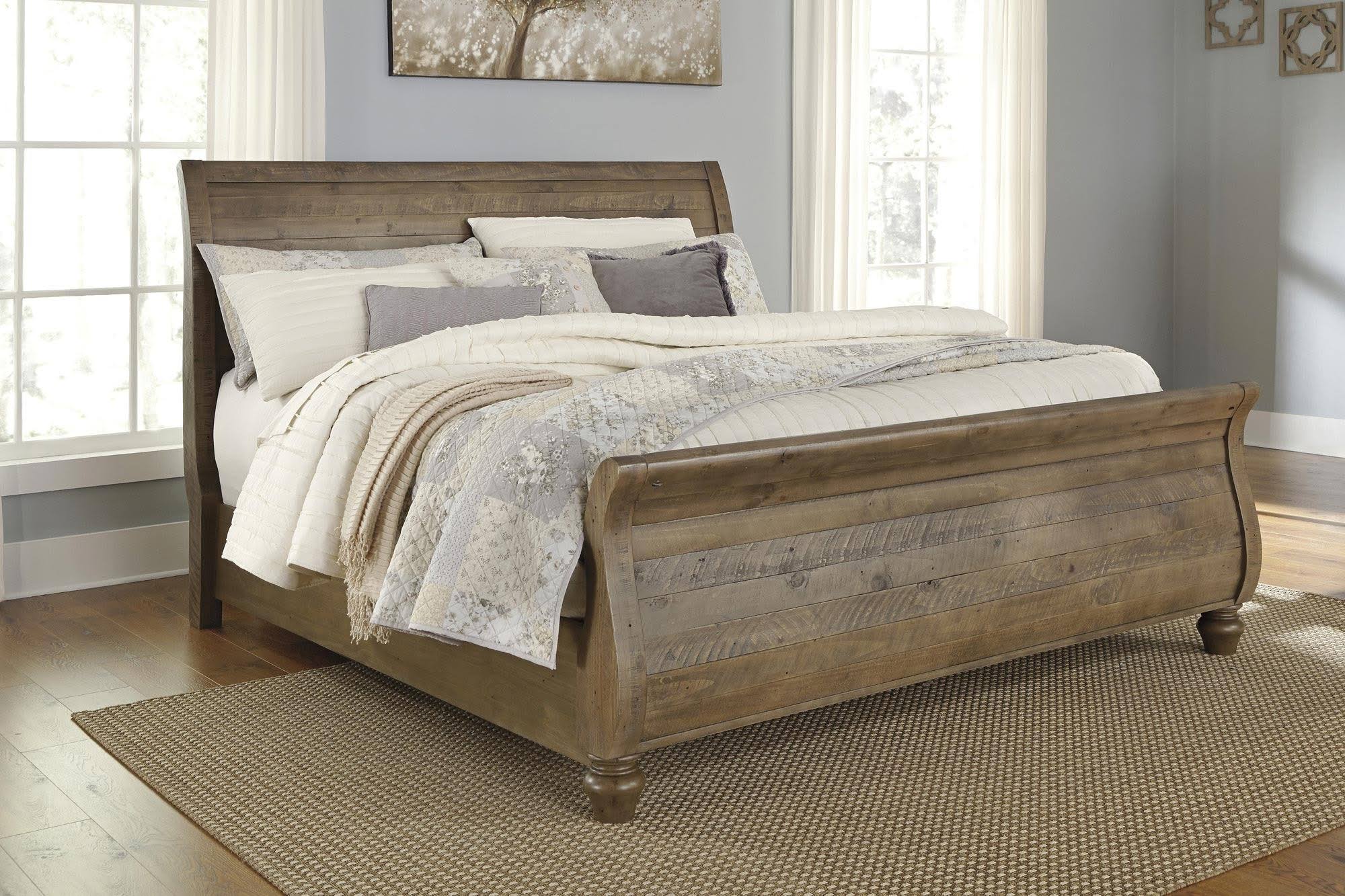 Ashley Trishley Light Brown Queen Sleigh Bed 2W_UY5TXXYL