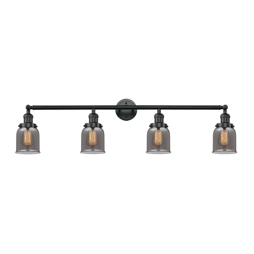 Innovations 215-BK-G53-LED Matte Black Small Bell 4 Light Bath Vanity Light ER_VQTDJB8U