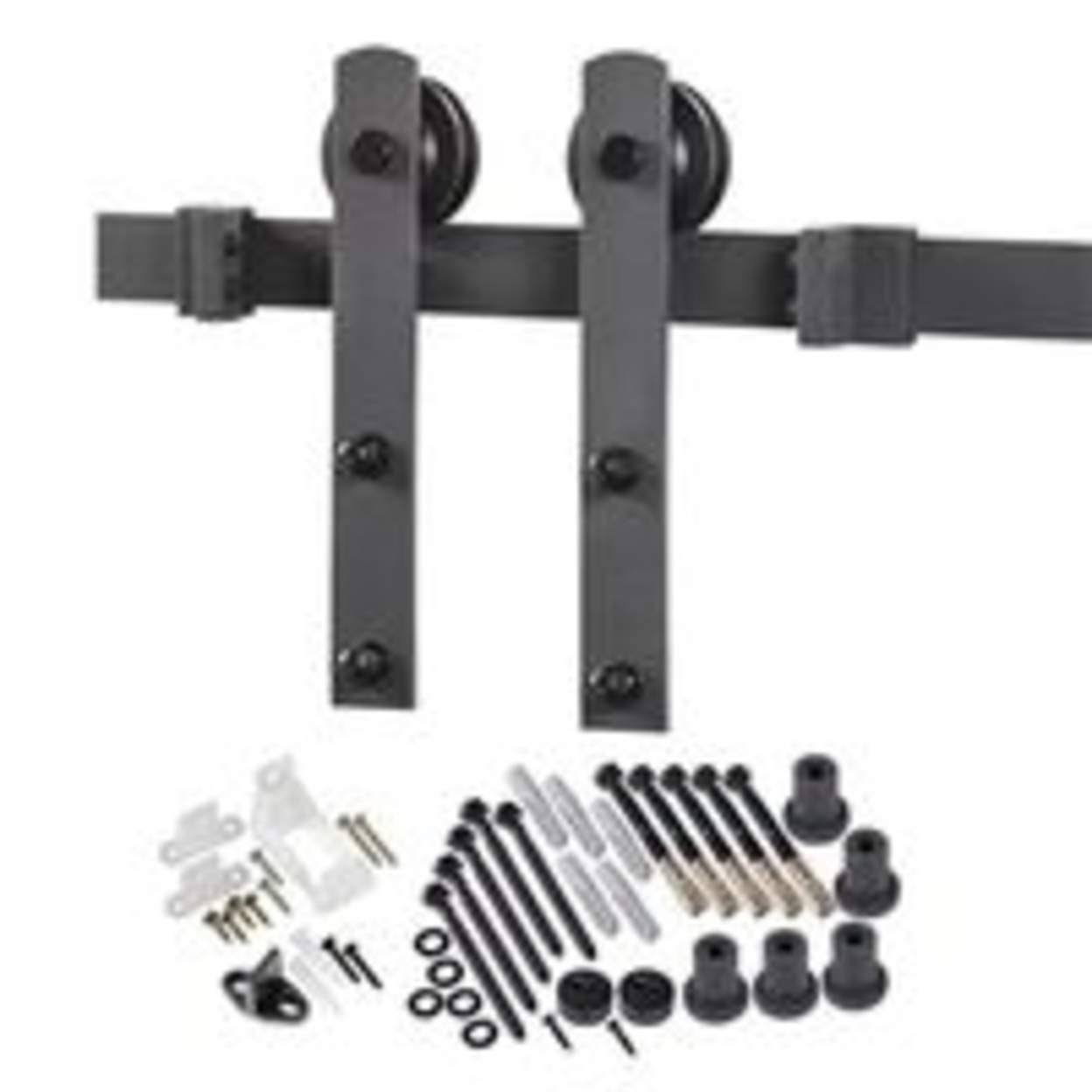 Renin 8115990 Door Barn Hardware Kit - Matte Black L1_9NKZPGII