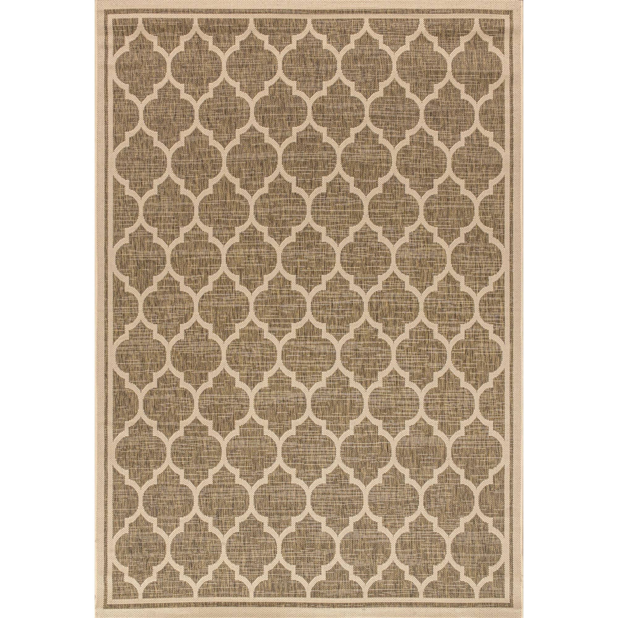 Jonathan Y Trebol Moroccan Trellis Textured Weave Indoor/Outdoor Area Rug - 9 x 12 - Brown/Beige DL_NN8O9HOK
