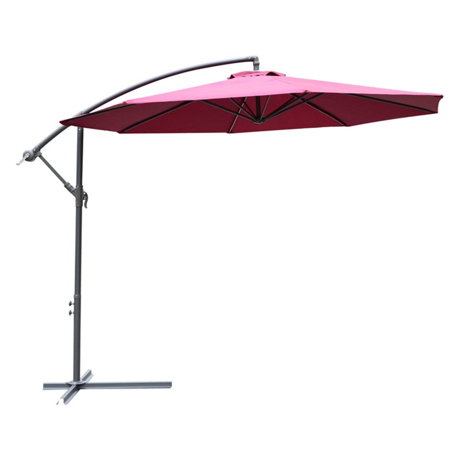 Outsunny 10 ft. Offset Patio Umbrella with Stand, Size: 48, Red 5Q_1CJW3TYV