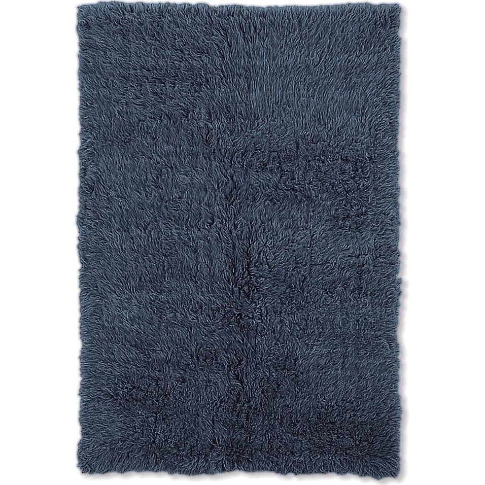 Linon Home Decor Products Flokati 1400 Gram 2'4 x 8'6 Runner in Denim Blue WM_ECJPGX5O