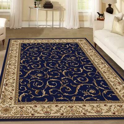 Astoria Grand Weisgerber Navy/Beige Area Rug, Size Rectangle 3'3 inch x 4'11 inch, Blue 7P_XT9WY7HF