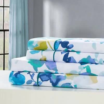 Perlowitz Watercolor Floral Sheet Set Winston Porter Size Queen EF_VLYPOG6R