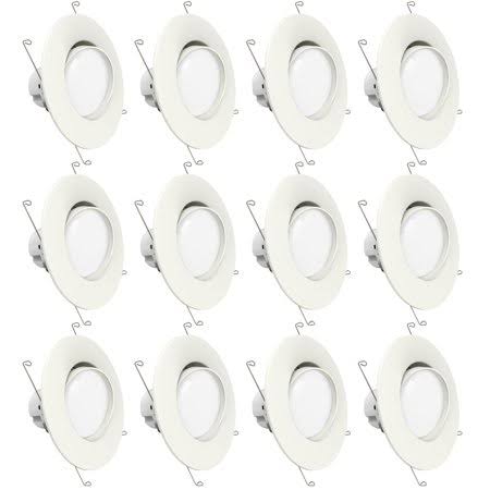 Sunco Lighting 12 Pack 6-Inch Gimbal Recessed Retrofit Dimmable LED Light 12W 5000K, Daylight YV_DJ1GQM8H