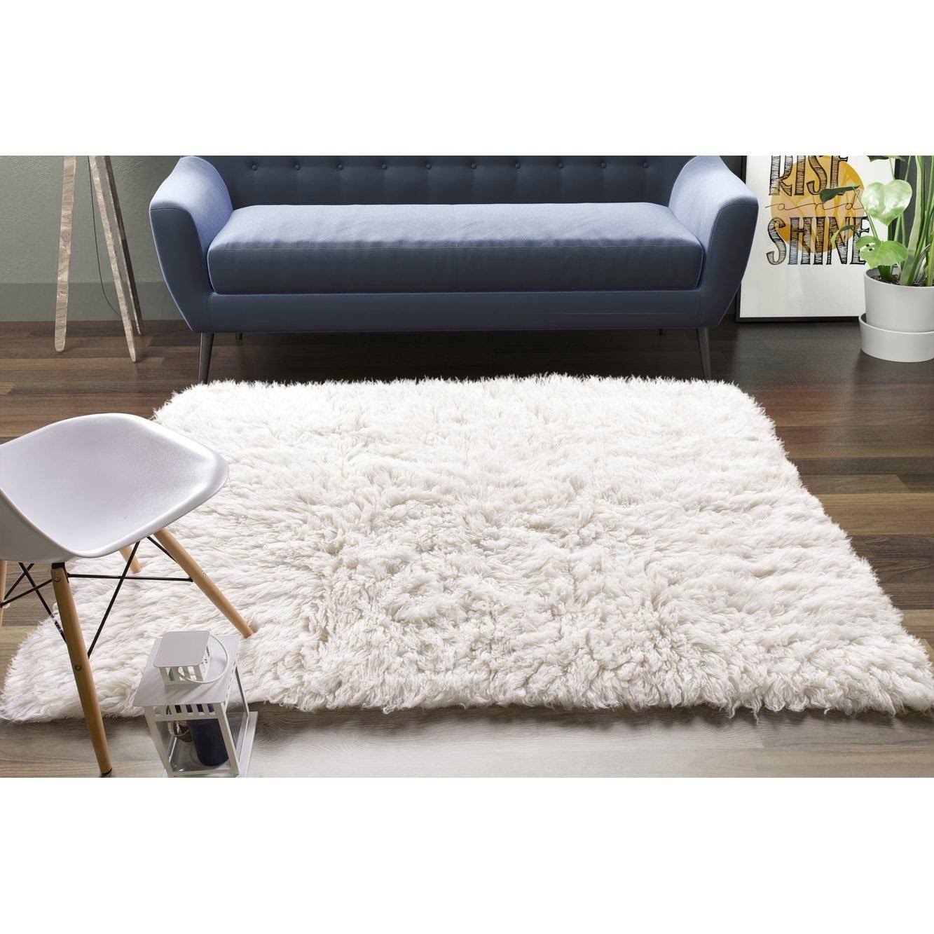 Higden Flokati Wool Shag Rug, White / 5' x 7' PP_0TVBT7QG