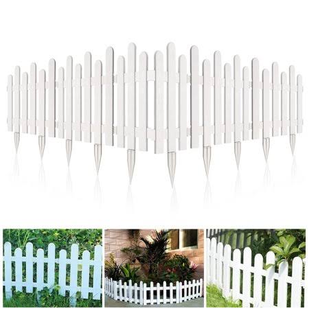 Novashion 12-Pack White Vinyl Picket Garden Border Fence, 20ft Long Garden Border Fencing Fence PannelsWhite Plastic Picket Fenc XV_1GEFJEXD
