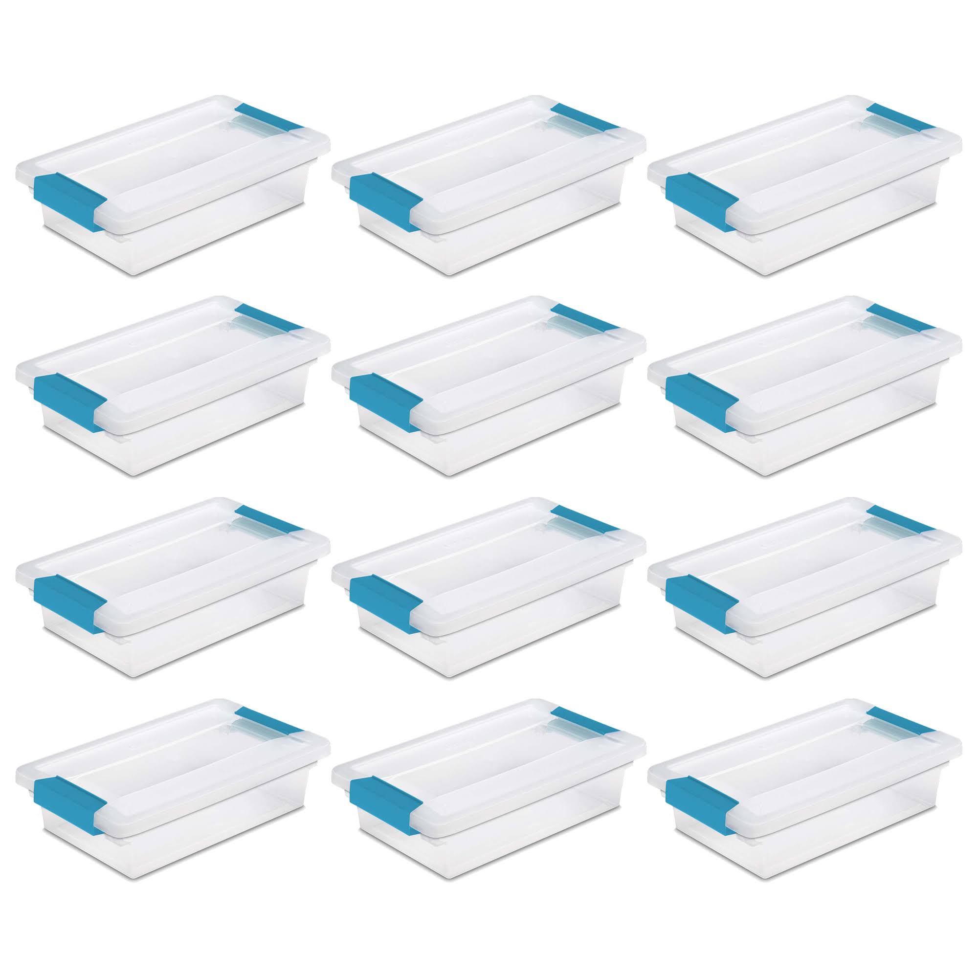 Sterilite Small Clear Storage Tote Container with Lid - 12 pack 9F_TSDKOFZN