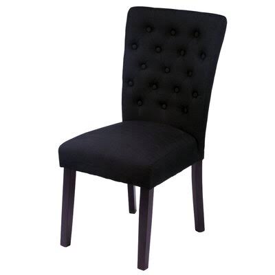 Andover Mills Bellatrix Tufted Linen Upholstered Side Chair Upholstery Color: Black HG_U6BJA6BC