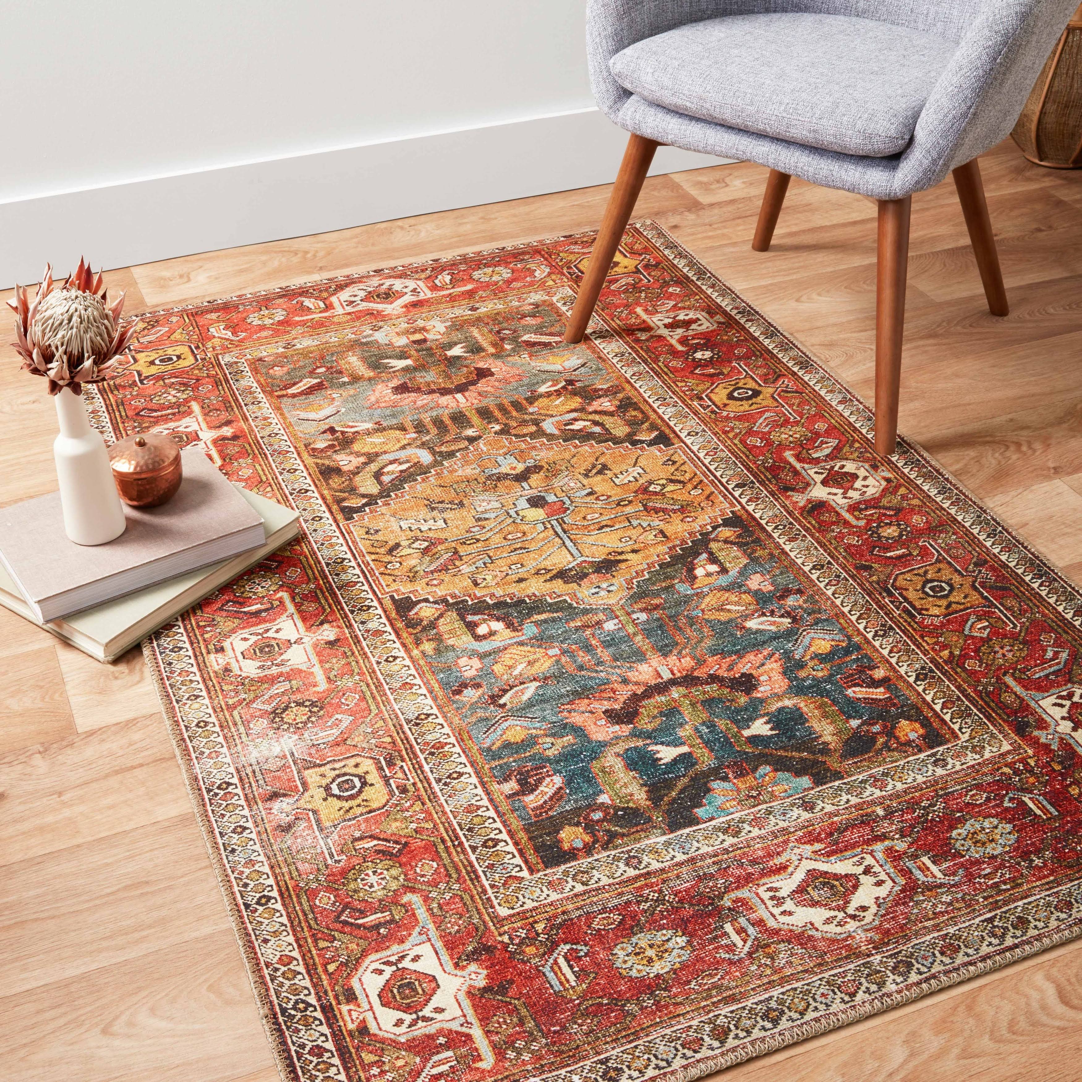 Alexander Home Dhanya Oriental Distressed Area Rug - 3'-6 NO_WED6G7UP