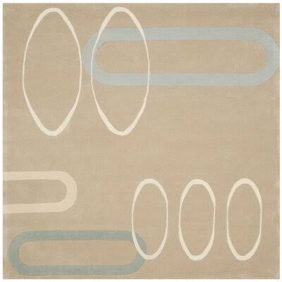 Corrigan Studio Georgianna Hand-Tufted Wool Beige Area Rug, Size Square 6' WU_NGH7JVU9