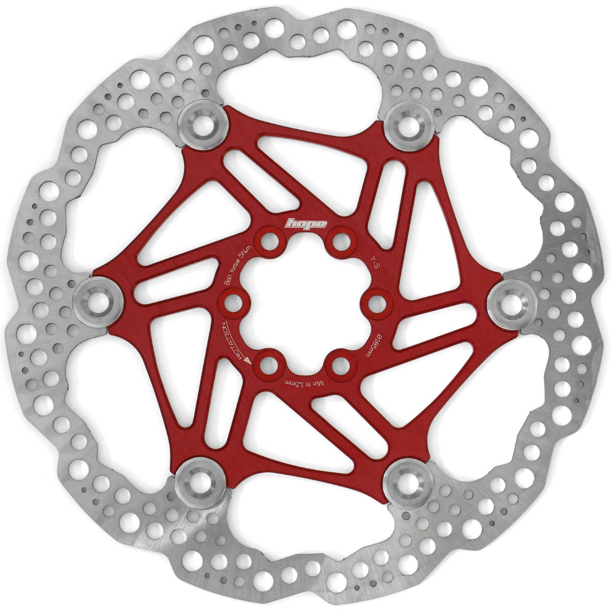 Hope Floating Disc Brake Rotor - 185mm - Red CE_LC31D84X