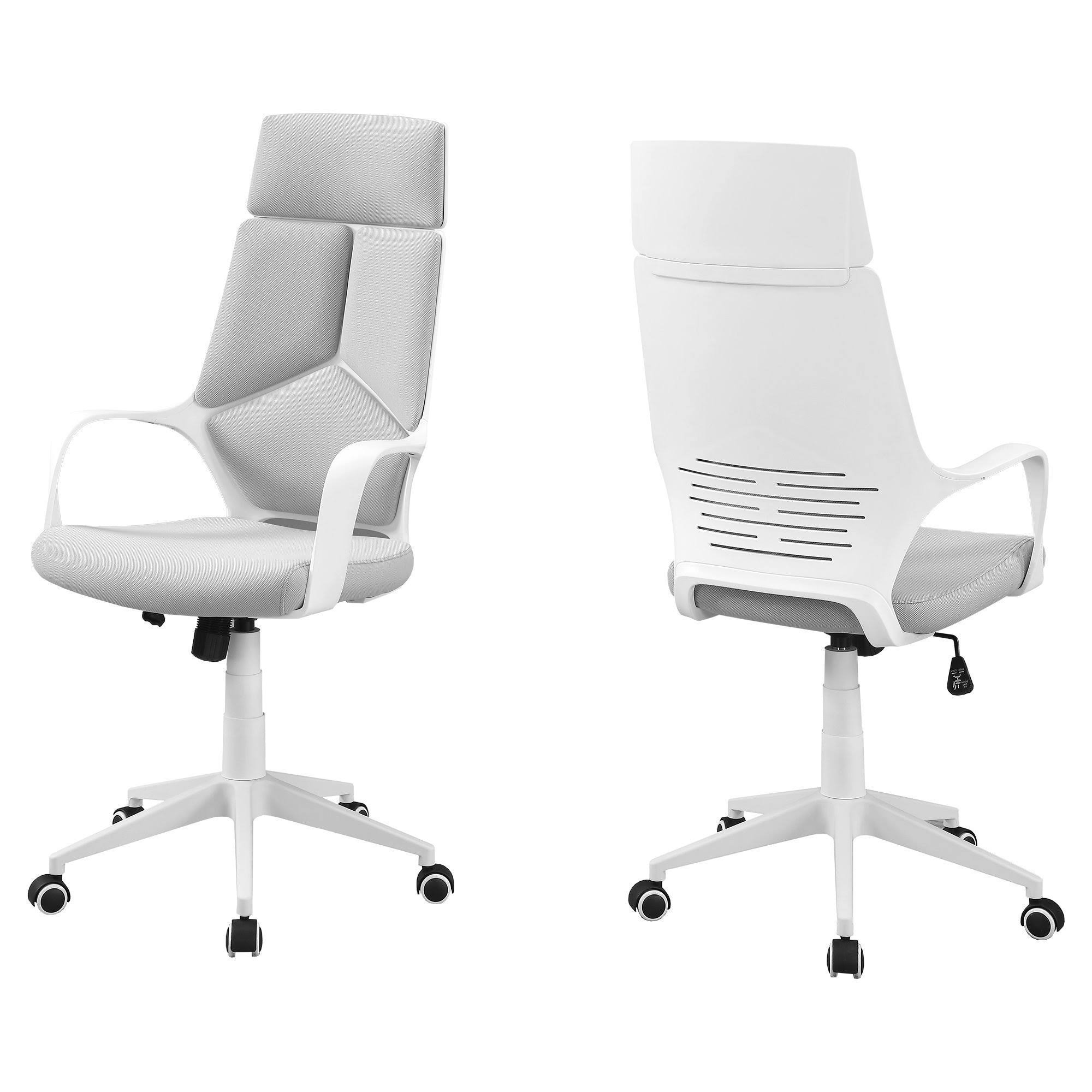 Monarch Office Chair - White / Grey Fabric / High Back Executive C4_Y0GTTXPN