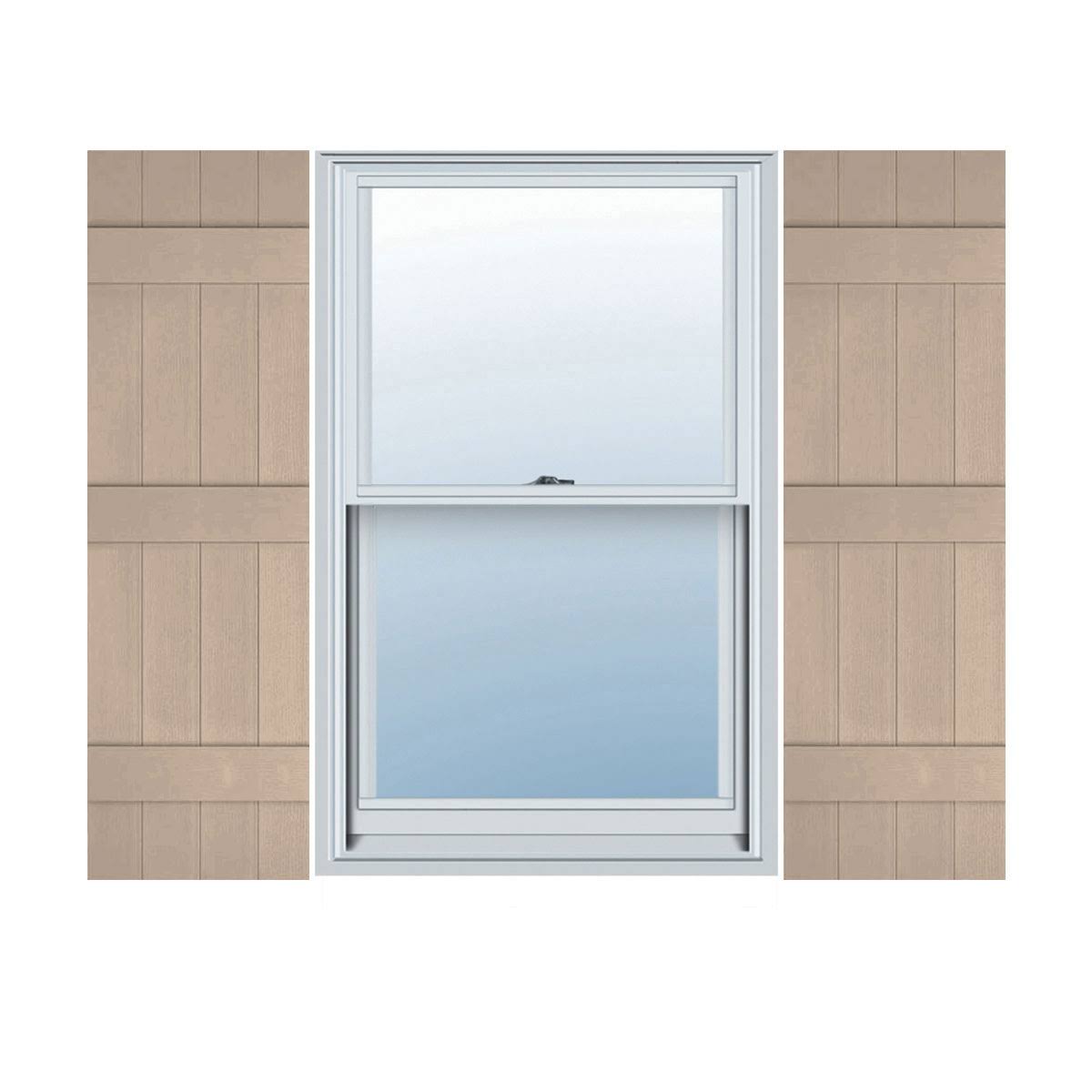Ekena Millwork LJ4S14X07500WI Lifetime Vinyl Standard Four Board Joined Board-n-Batten Shutters with Shutter-Loks per Pair, 14 x JN_P9E1HZDJ