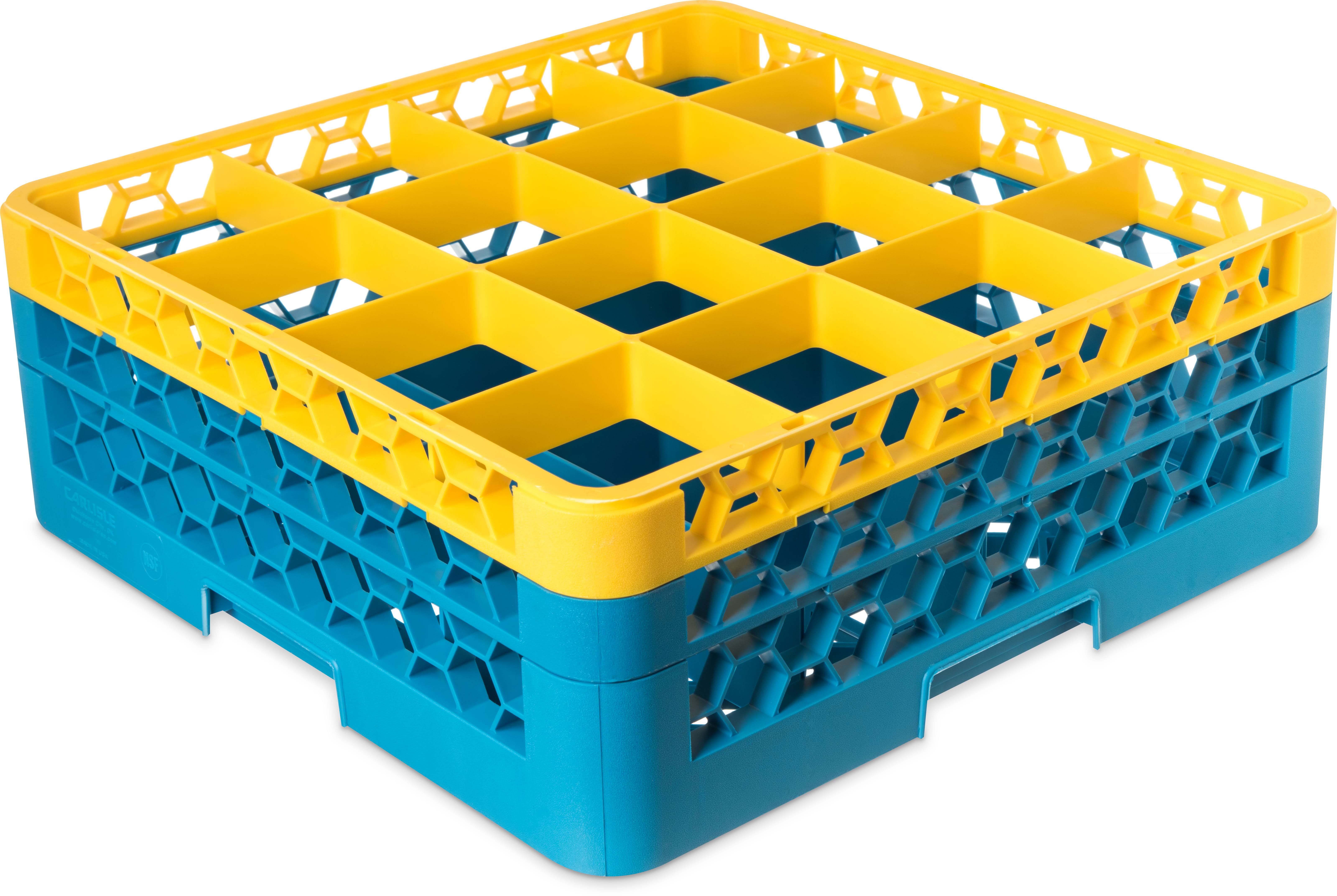 OptiClean 16-Compartment Divided Glass Rack with 2 Extenders 7.12 KI_YCUEYAUJ