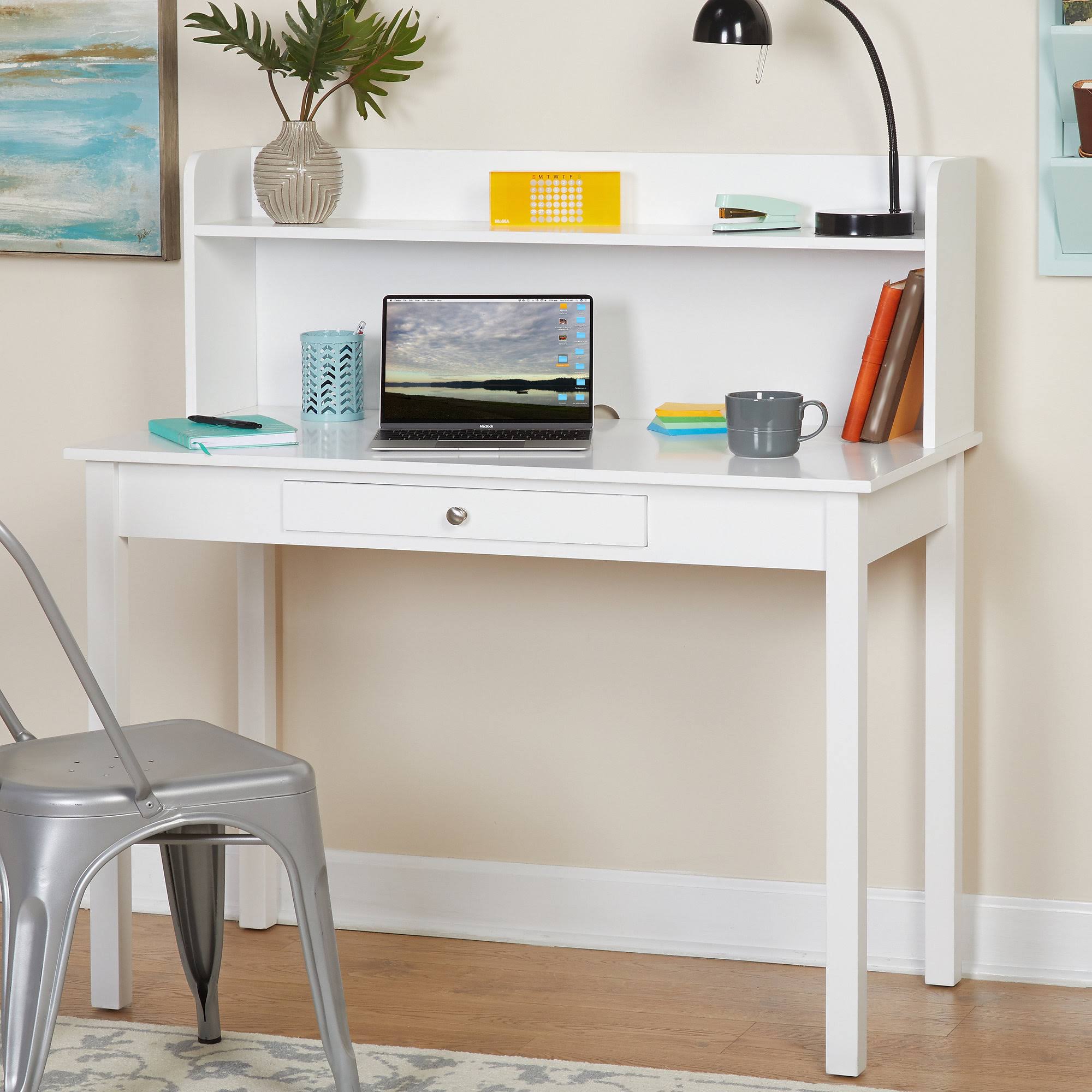 Ebern Designs Bishopville Rectangular Desk w/ Hutch KL_U3UL1AYB