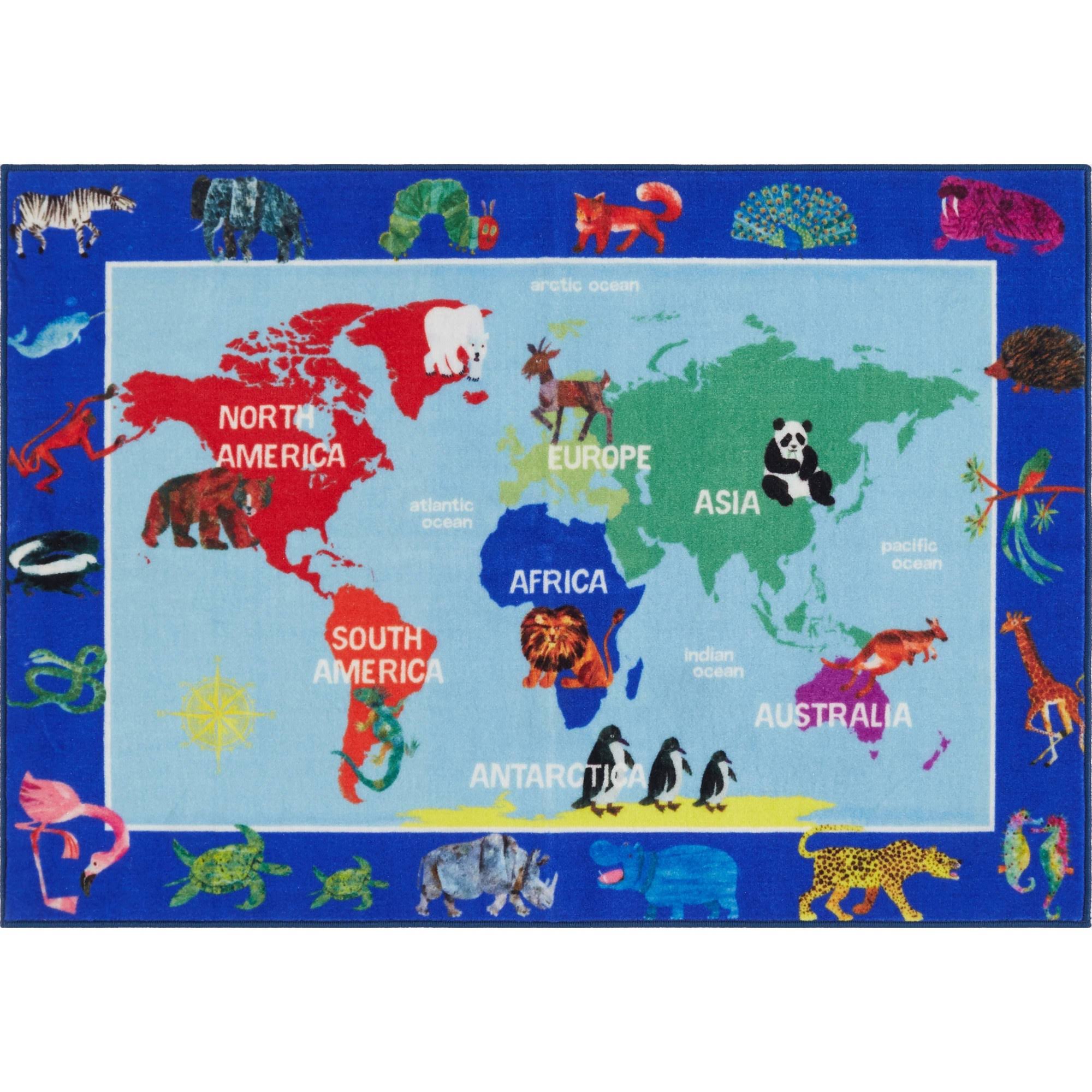 Eric Carle Elementary World Map Area Rug PS_B7XPQRZ5