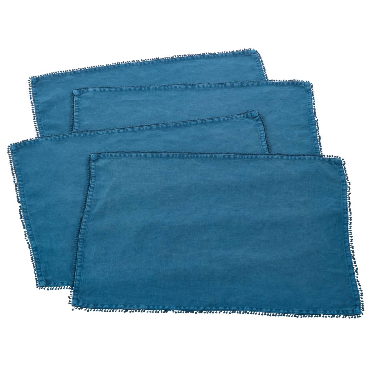 Saro Lifestyle 15062.n20s 20 in. Square Pompom Design Napkin, Natural - Set of 4 OM_EOG5GSDB