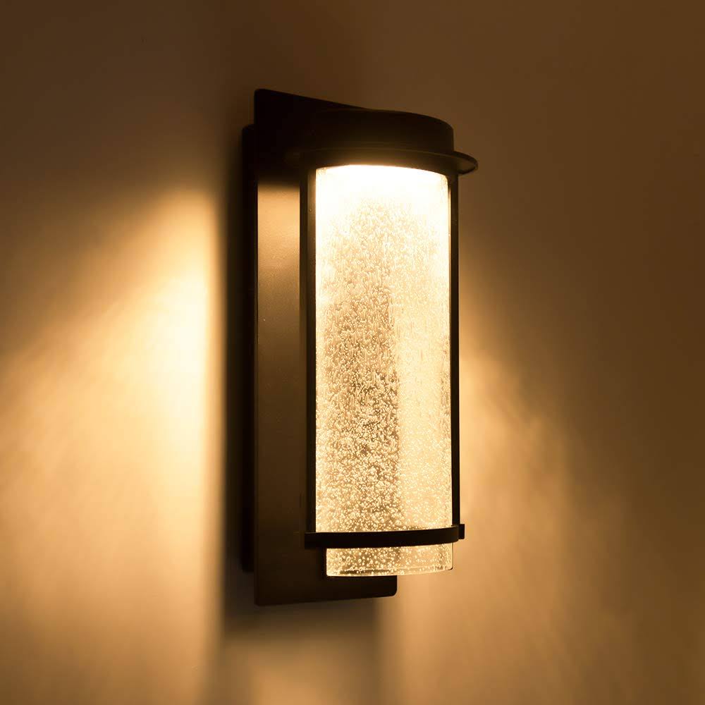 LUTEC-LED Wall Light with Seeded Glass, Porch Light 700lm 17W 3000K I0_ZKCYHHCF