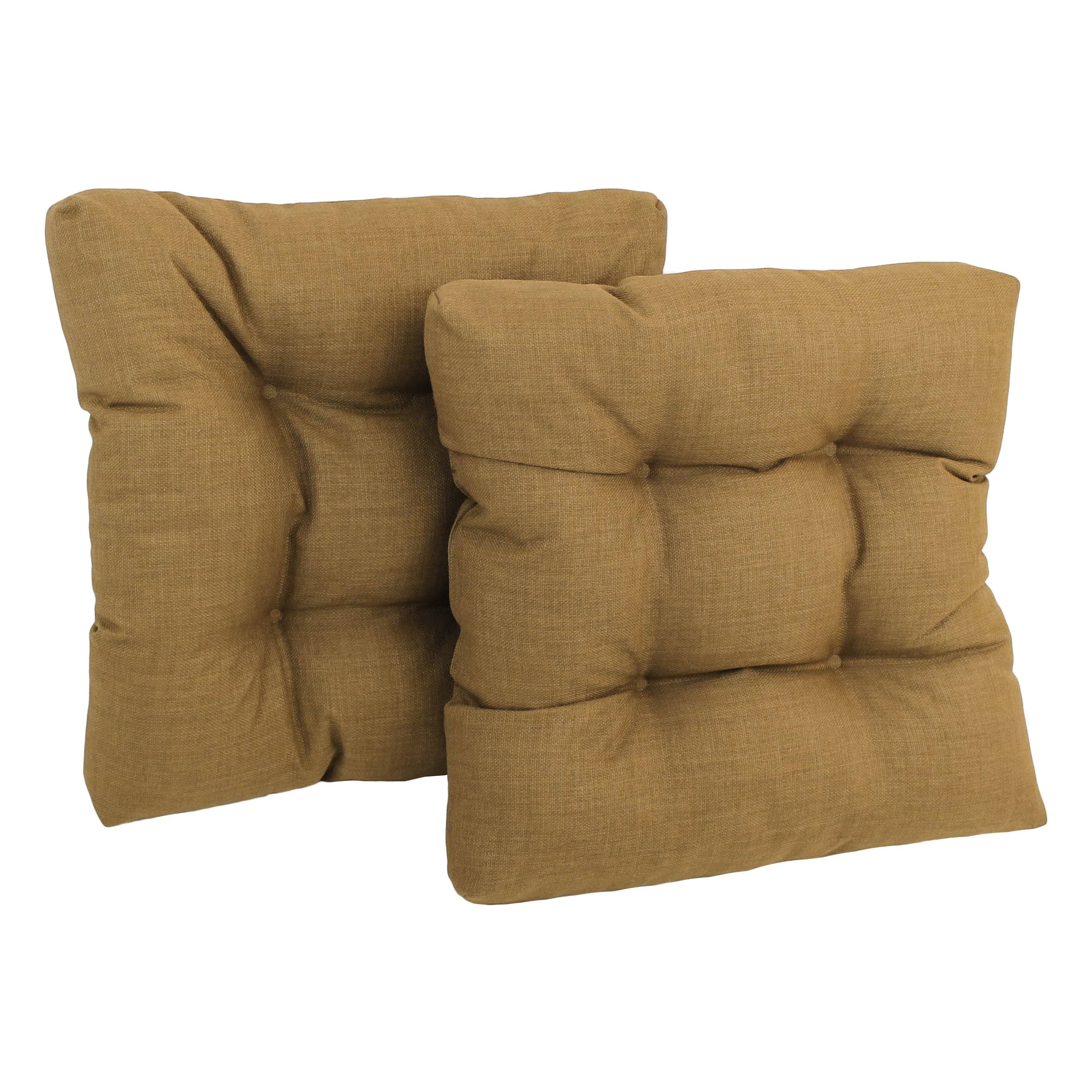 Blazing Needles 19-inch Squared Spun Polyester Tufted Dining Chair Cushion (Set of Two) - Wheat 0I_UDYBZBIJ
