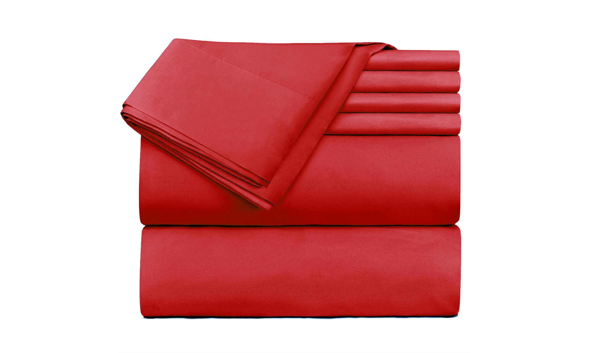Nestl Bedding 6 Piece Bed Sheet Set - Extra Deep Pocket Queen Cherry Red CF_TRDN9RIA