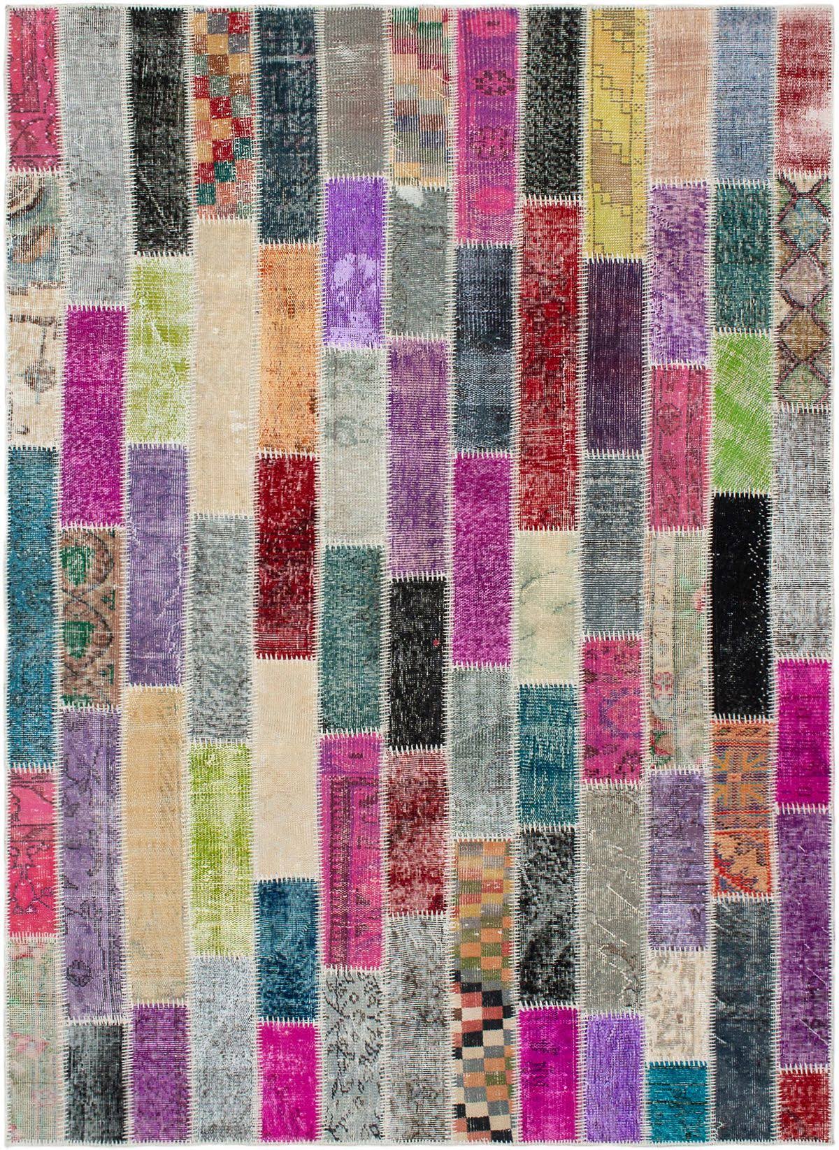 Hand-Knotted Color Patchwork Multi Color Wool Rug - 5'11 ZB_9YUIQ5K0