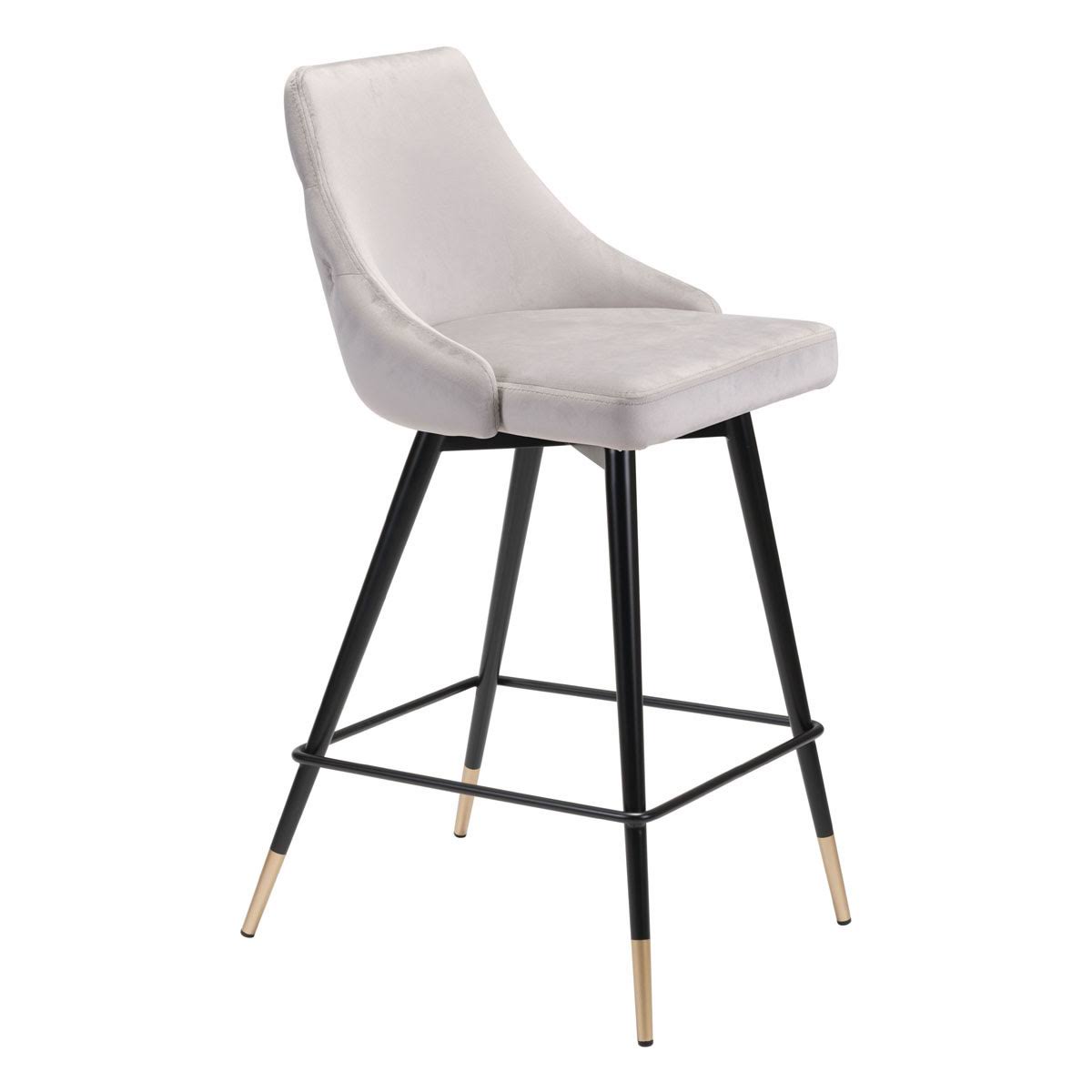 Zuo Modern Piccolo Counter Chair Gray Velvet GM_6YPP9QFC