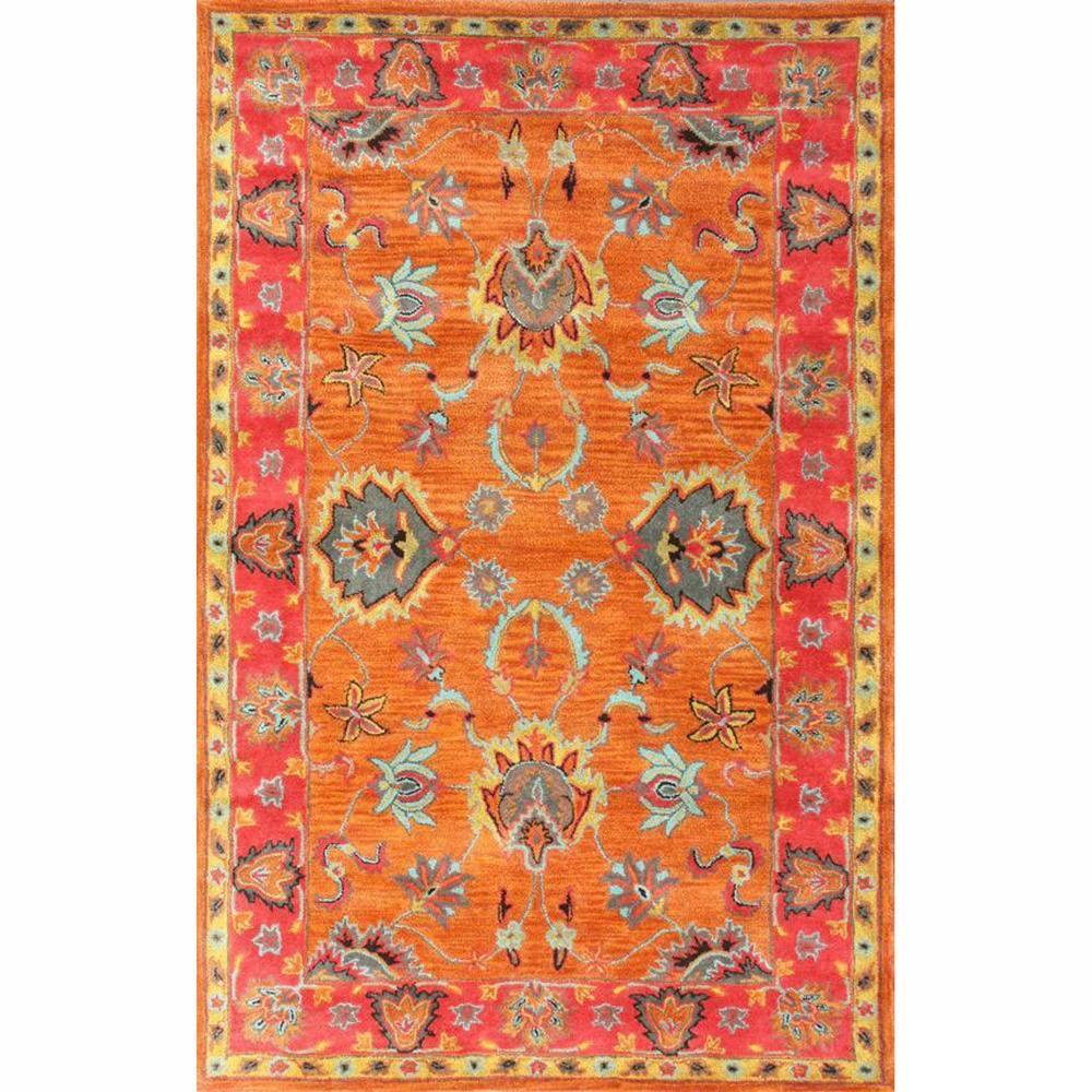 nuLOOM Boho Handmade Overdyed Traditional Wool Rug - 5' x 8' - Orange V3_RHJAXTGE