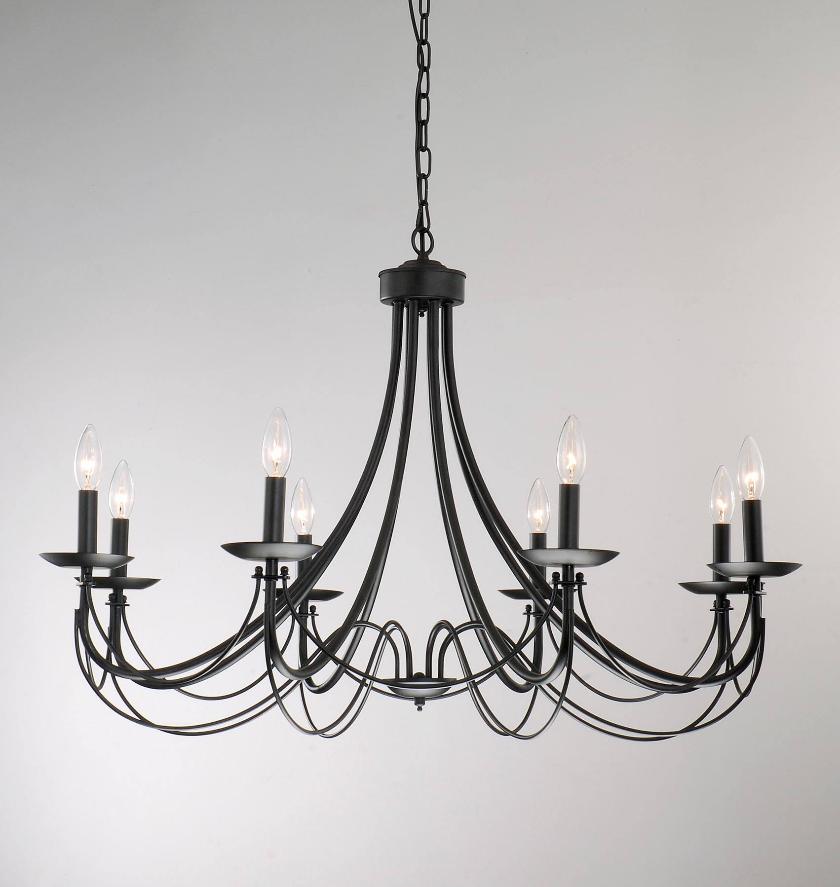 The Gray Barn Calloway Hill 8-Light Black Iron Chandelier HG_ZNGE495N
