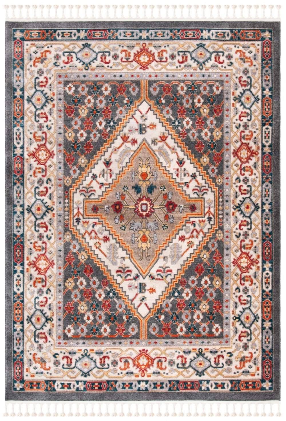 Safavieh Farmhouse Jida Boho Tribal Rug - 3' x 5' - Charcoal/Ivory IZ_2IXAYPBO