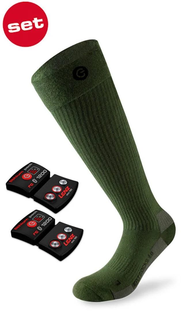 Lenz 4.0 Toe Cap Socks Heated Men - Green - 42 EU - 44 EU MU_CEBZFIIH