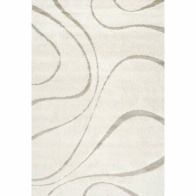 Helgeson Abstract Shag Cream/Taupe Area Rug Wade Logan Rug Size Rectangle 12' x 15' GT_6MP2ZTJJ